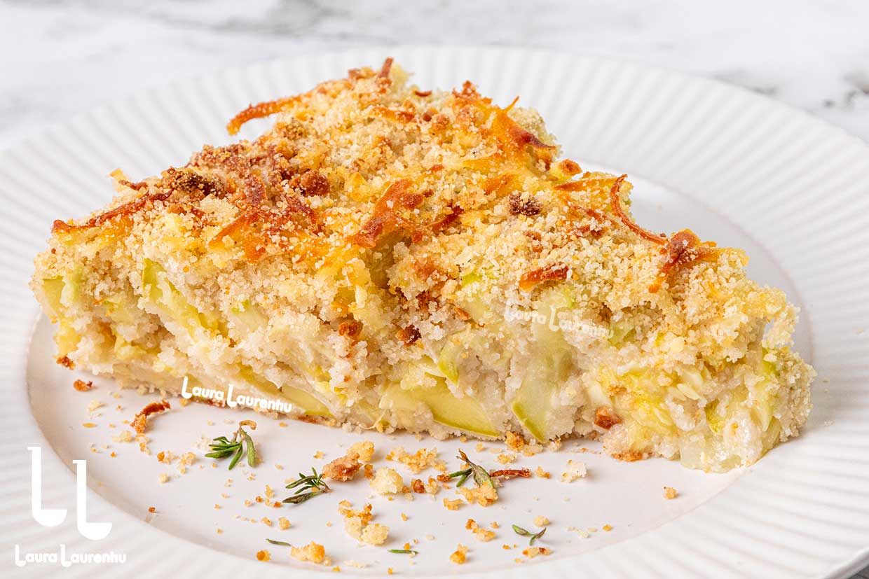 gratin de dovlecei cu branza si crusta de cascaval reteta laura laurentiu