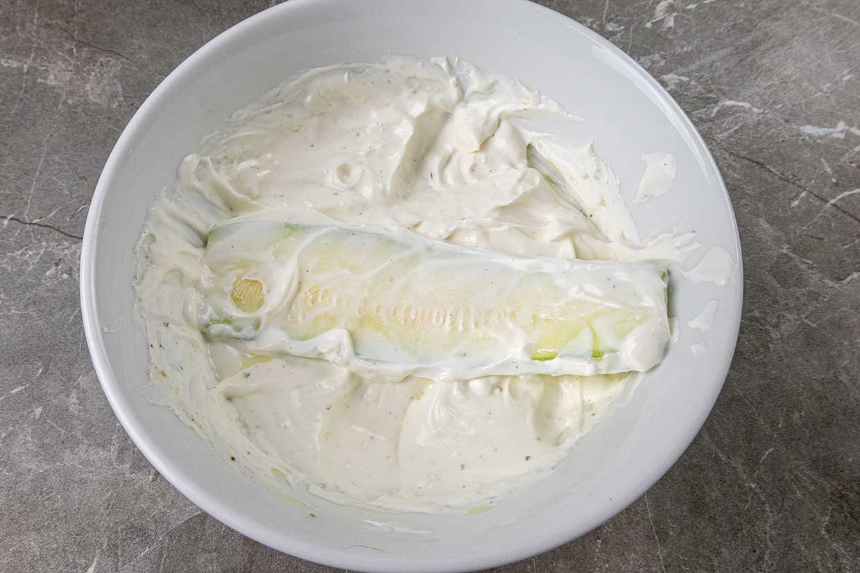 tavalirea dovleceilor prin iaurtul aromatizat