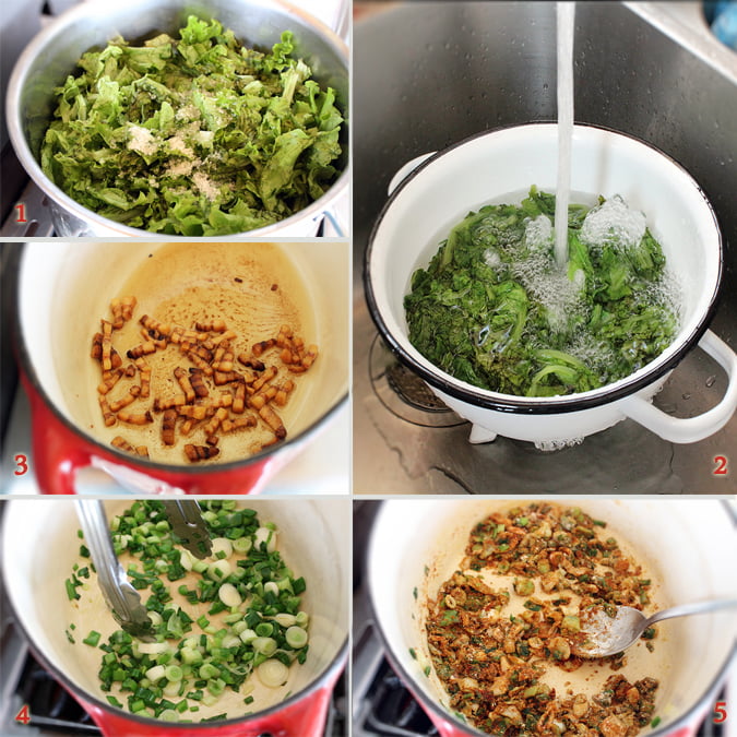 preparare ciorba de salata verde