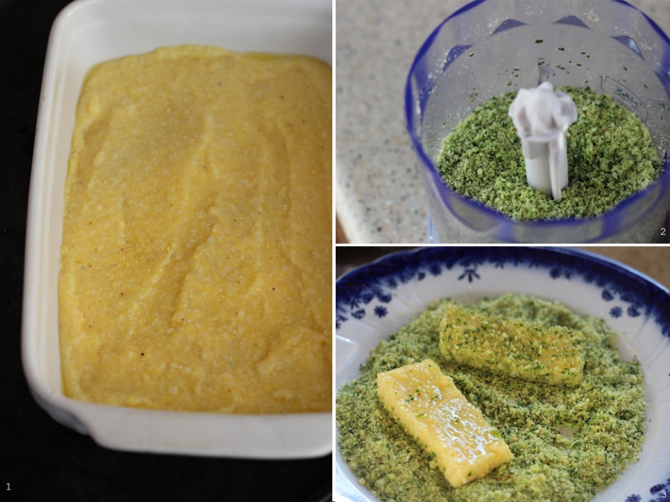 preparare chipsuri de mamaliga cu ierburi aromatice