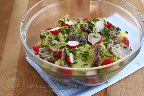 Salata de cartofi cu ridichi si dressing de mustar