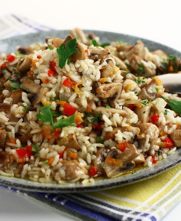Pilaf de orez cu ciuperci, rețetă de post Laura Laurențiu