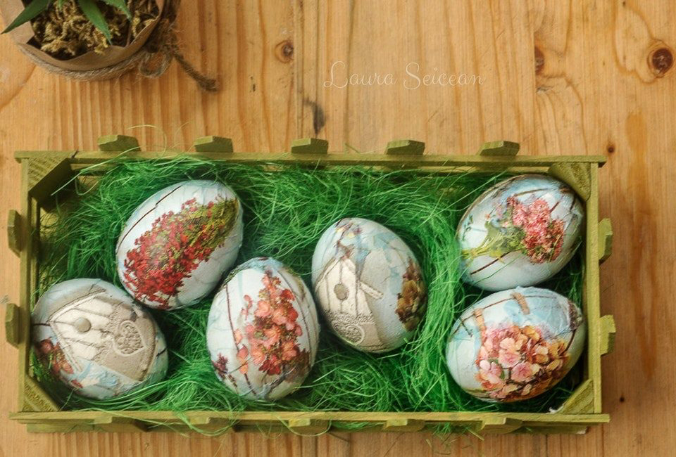 oua vopsite cu servetelul pentru pasti oua de pasti decorate cu tehnica servetelului