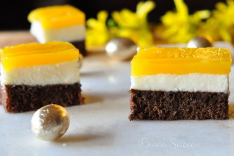 Prăjitura Fanta – prăjitură de casă cu brânză și jeleu de portocale
