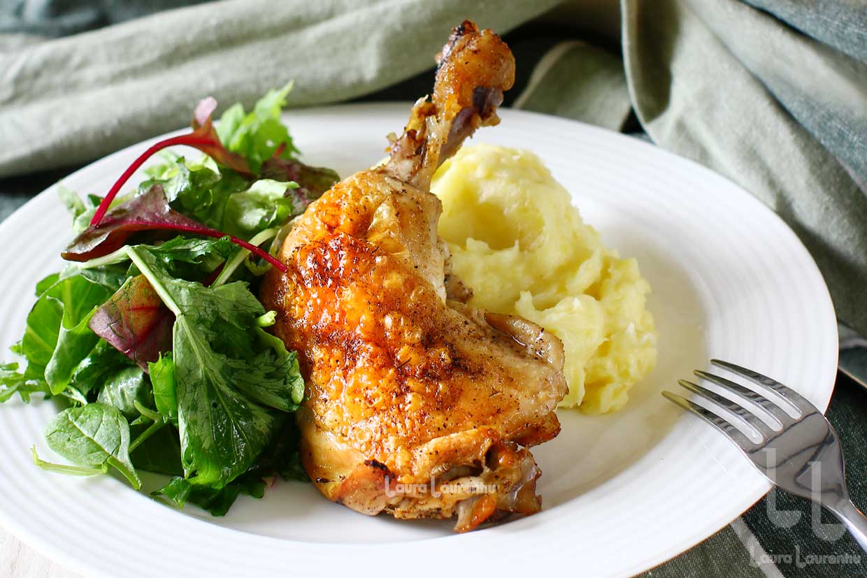 reteta video laura laurentiu de pulpe de pui la cuptor cu vin alb si usturoi