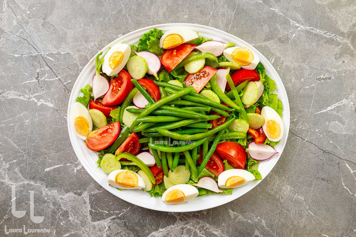 salata nicoise reteta detaliata asamblare pas cu pas