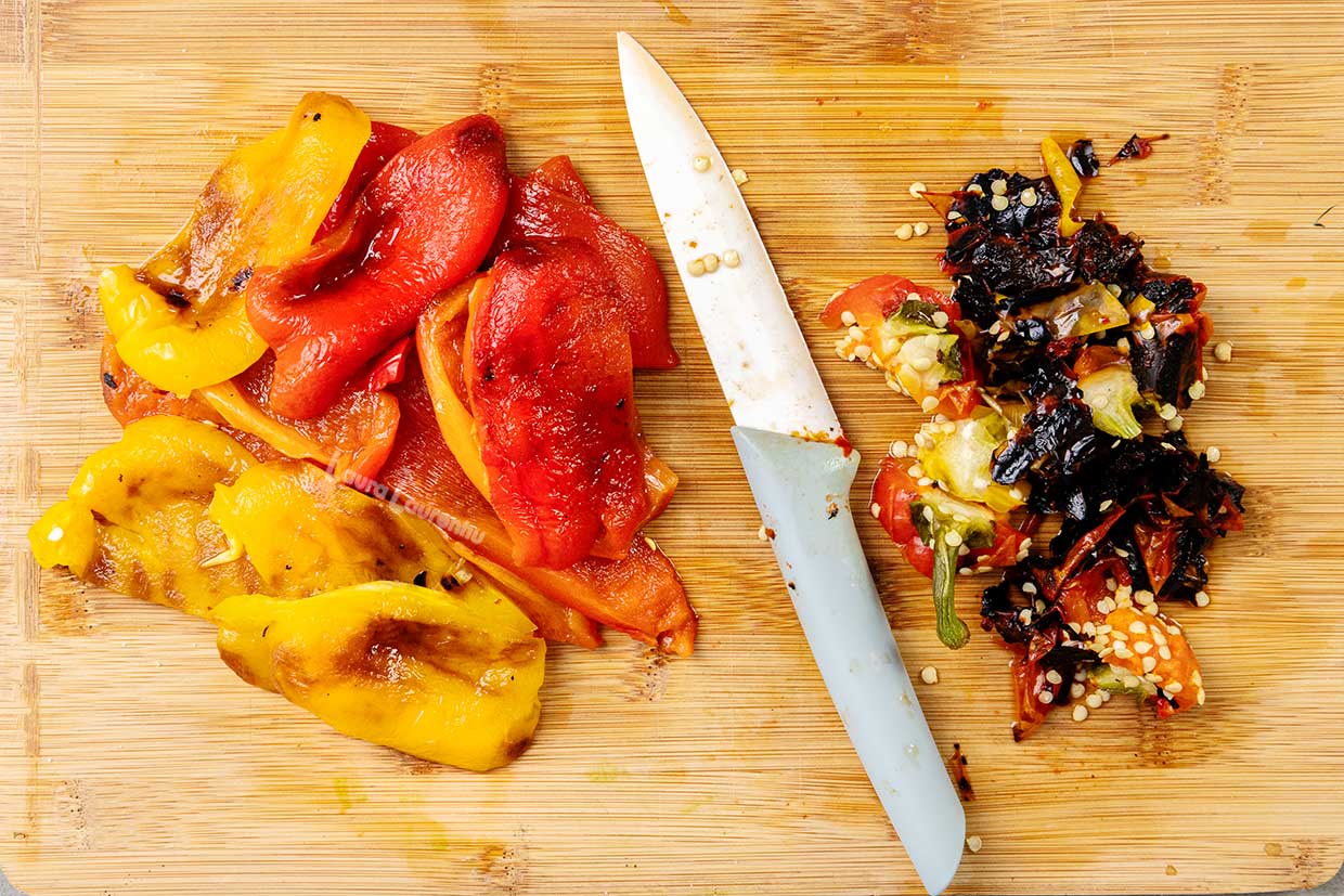 curatare ardei copti