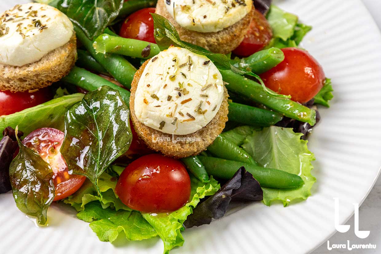 prim plan salade chevre chaud reteta laura laurentiu